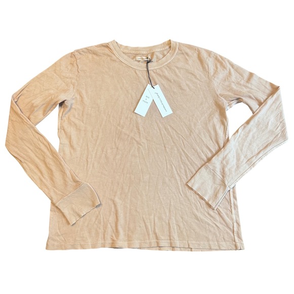 Unsubscribed XS Long Sleeve Crew Neck T-Shirt Top Nude Casual Basic NWT - Picture 1 of 9